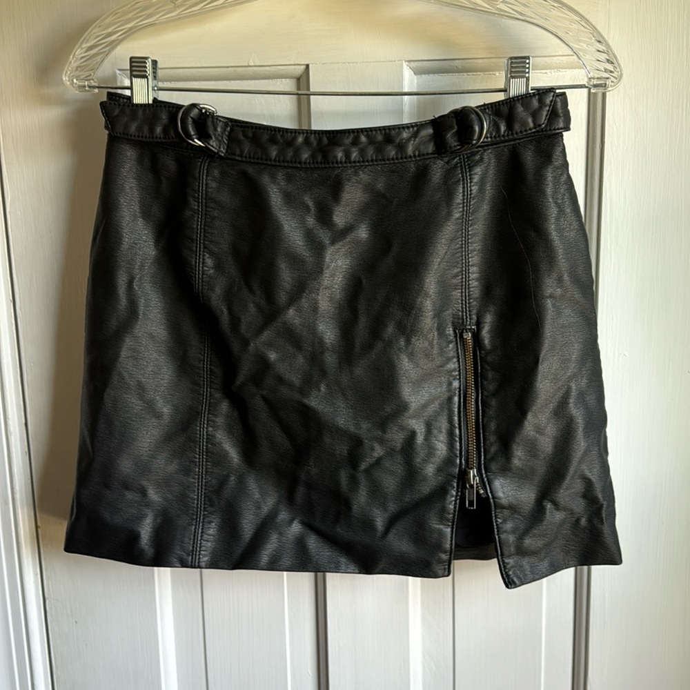Free People Faux Leather Mini Skirt